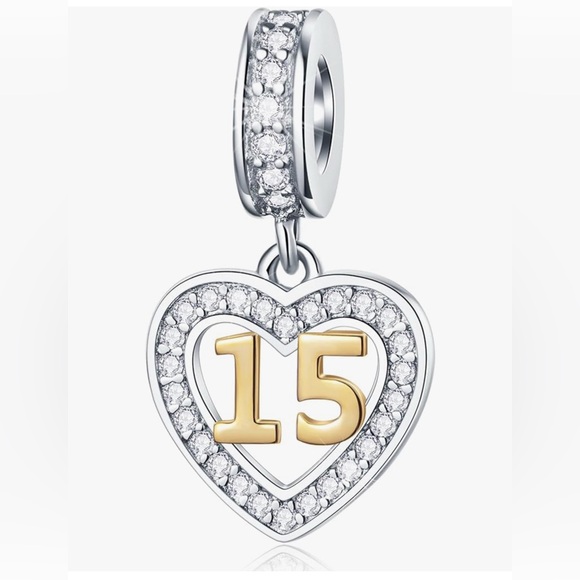 NWT Emostar 15 Dangle Charm 18k Gold Heart Pendant - Picture 1 of 4